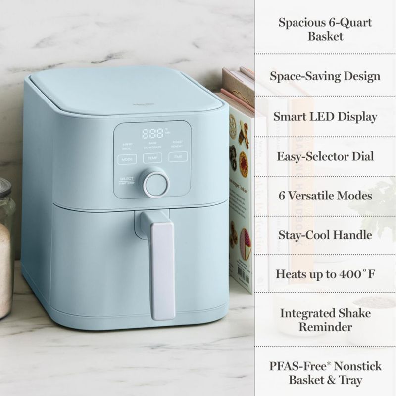 Freidora de Aire Martha Stewart 6QT Canasta Cerámica 6 en 1