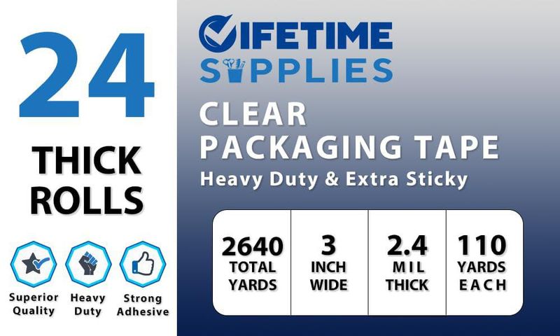 Cinta de Embalaje Lifetime Supplies 24 Rollos 2.4 mil 3"