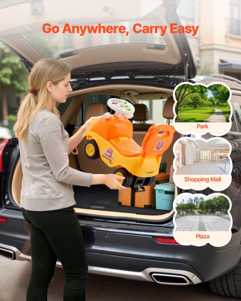 Coche de paseo Ride On Toy VEVOR para niños pequeños con música de bocina