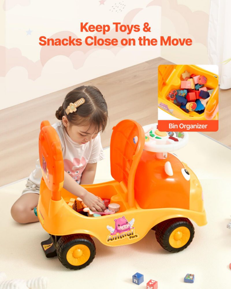Coche de paseo Ride On Toy VEVOR para niños pequeños con música de bocina