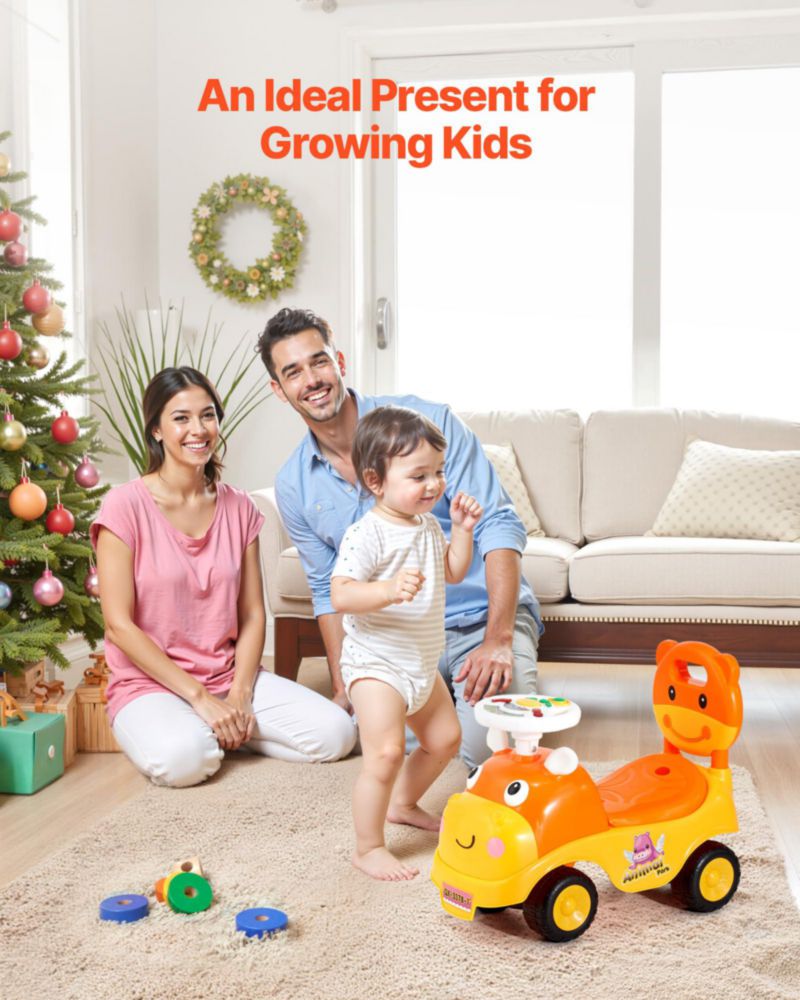 Coche de paseo Ride On Toy VEVOR para niños pequeños con música de bocina