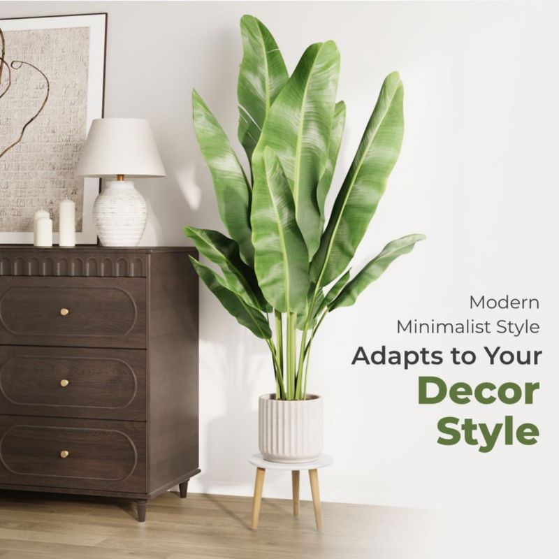 Soporte para Plantas Leaf&lull Alto de Madera Blanco 28 cm