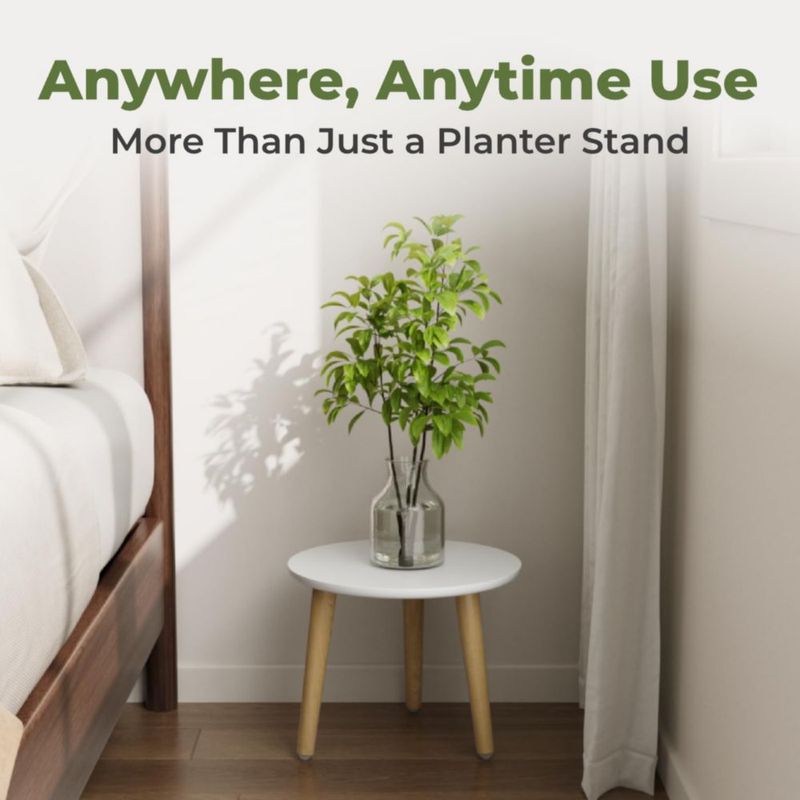 Soporte para Plantas Leaf&lull Alto de Madera Blanco 28 cm
