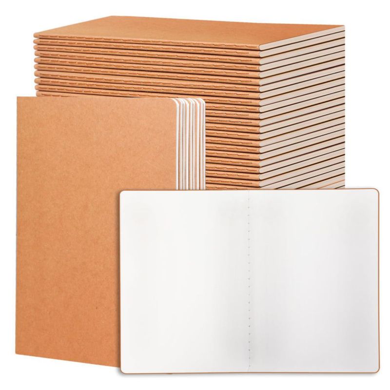 Cuaderno en blanco miikoul A5 21x14 cm Kraft 60 páginas pack de 24