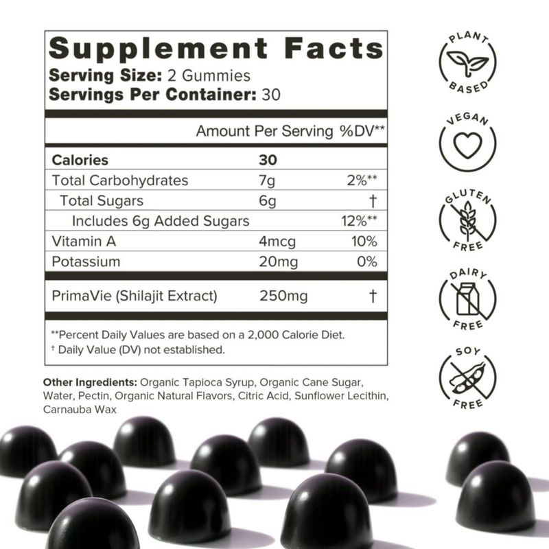 Suplemento Nutricional Organifi Gomitas de Shilajit 60 Unidades