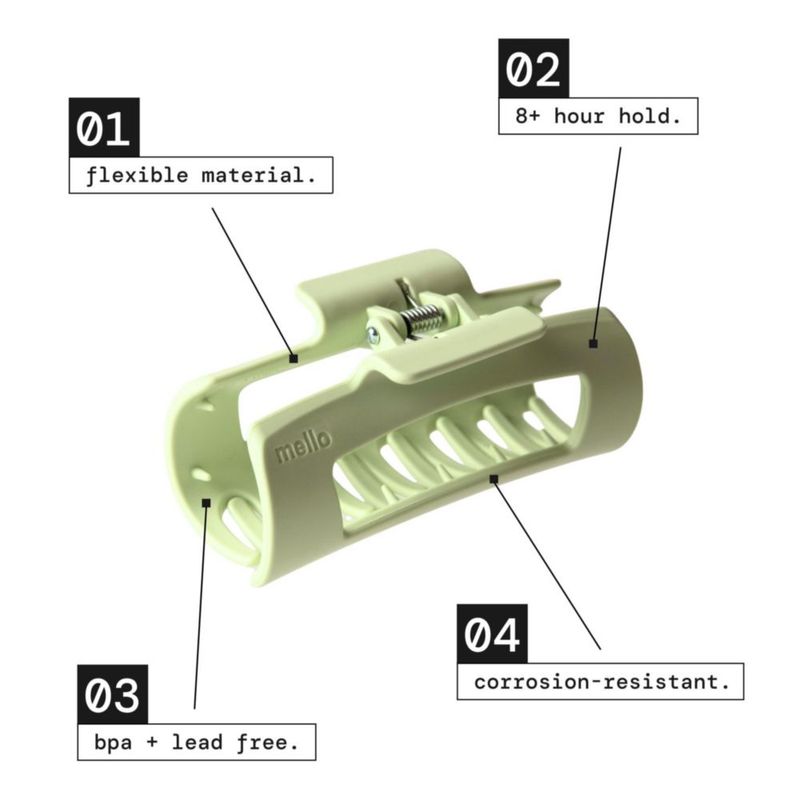 Pinza para Cabello MELLO Pequeña Flexible Antideslizante Paquete de 3