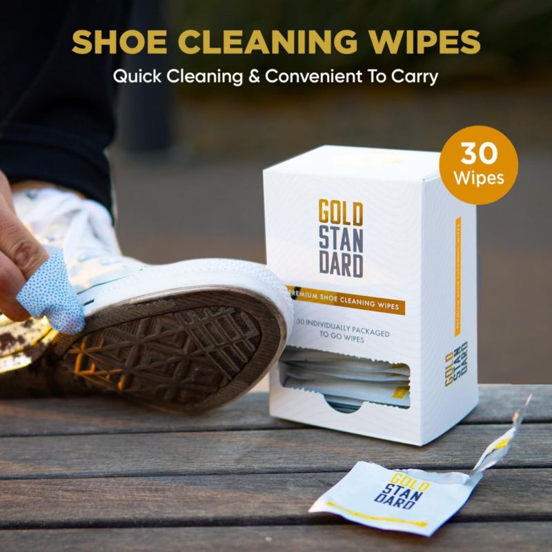 Toallitas para Limpieza de Zapatos Gold Standard Paquete de 30 con Textura Dual