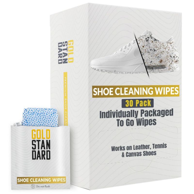 Toallitas para Limpieza de Zapatos Gold Standard Paquete de 30 con Textura Dual