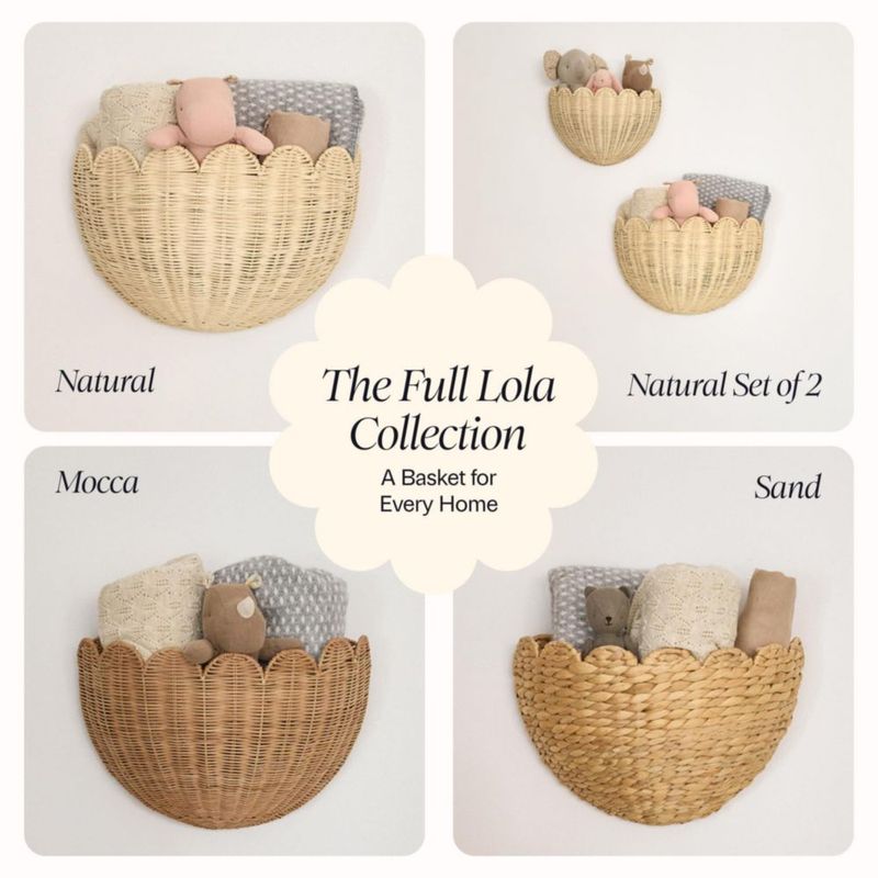 Set de Canastas de Pared con Borde Ondulado BEBE BASK 41x25x18 cm