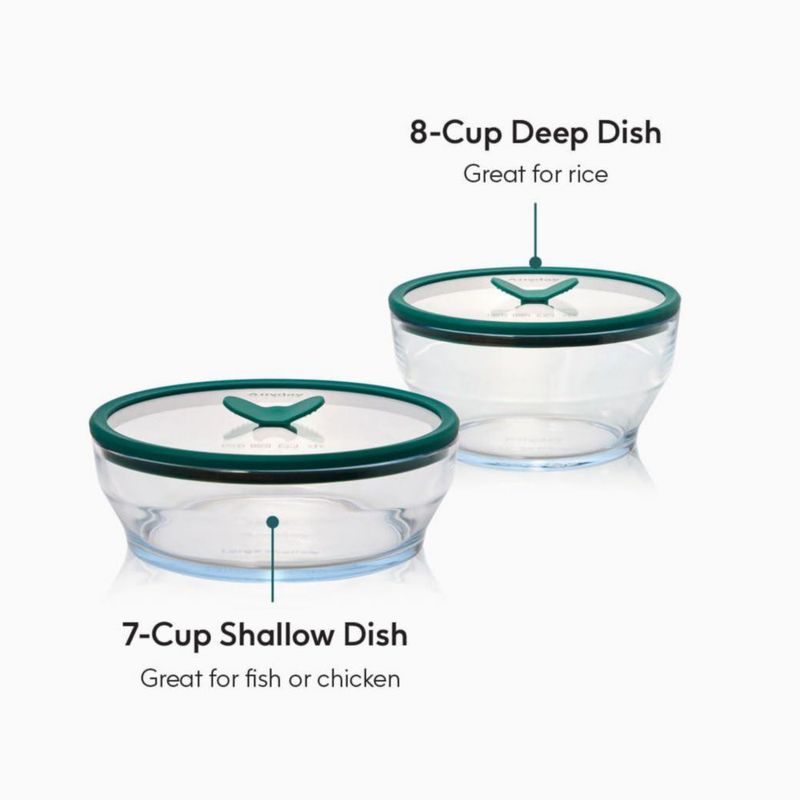 Set de 4 Contenedores de Vidrio Herméticos para Almacenamiento de Alimentos Anyday