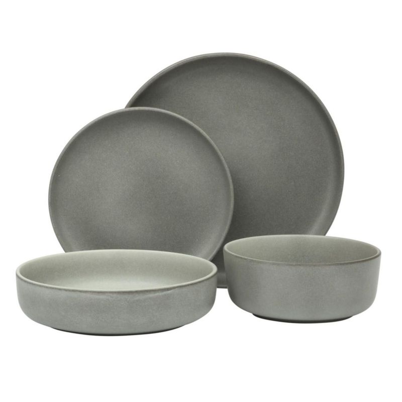 Juego de Vajilla Gibson Elite Pasco de 16 Piezas en Loza Gris
