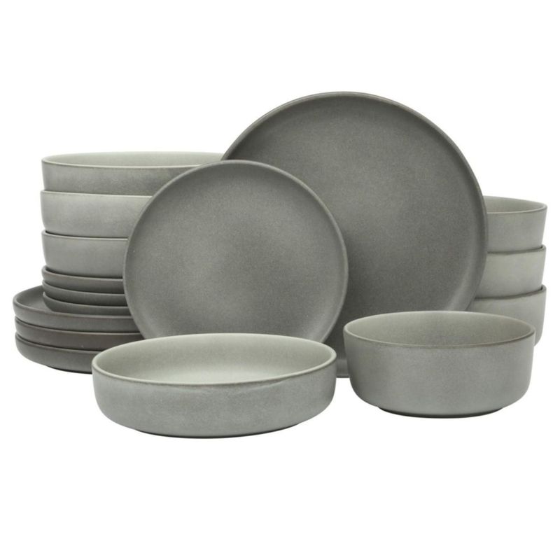 Juego de Vajilla Gibson Elite Pasco de 16 Piezas en Loza Gris