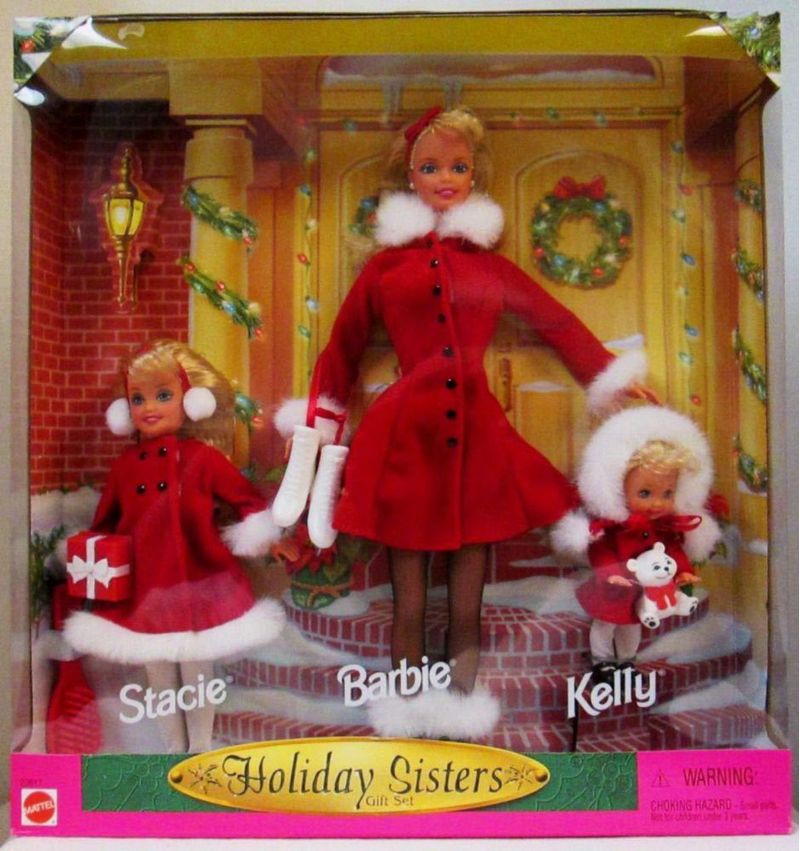 Set de Muñecas Mattel Hermanas Navideñas 1999 Barbie Kelly Stacie