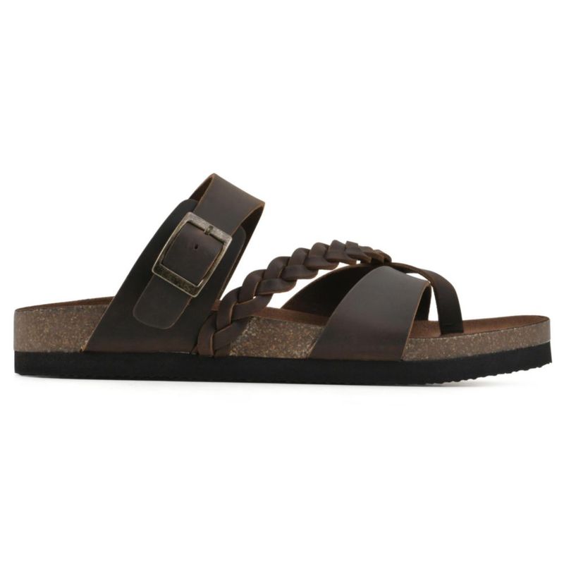 Sandalia WHITE MOUNTAIN Hazy Footbed Cuero Marrón Talla 7 M