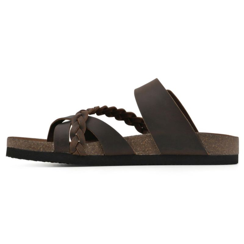 Sandalia WHITE MOUNTAIN Hazy Footbed Cuero Marrón Talla 7 M