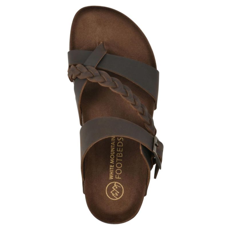 Sandalia WHITE MOUNTAIN Hazy Footbed Cuero Marrón Talla 7 M