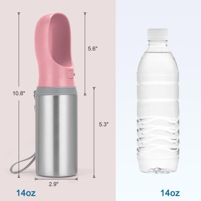 Botella de Agua para Perros Anipaw 414 ml Acero Inoxidable Antigoteo