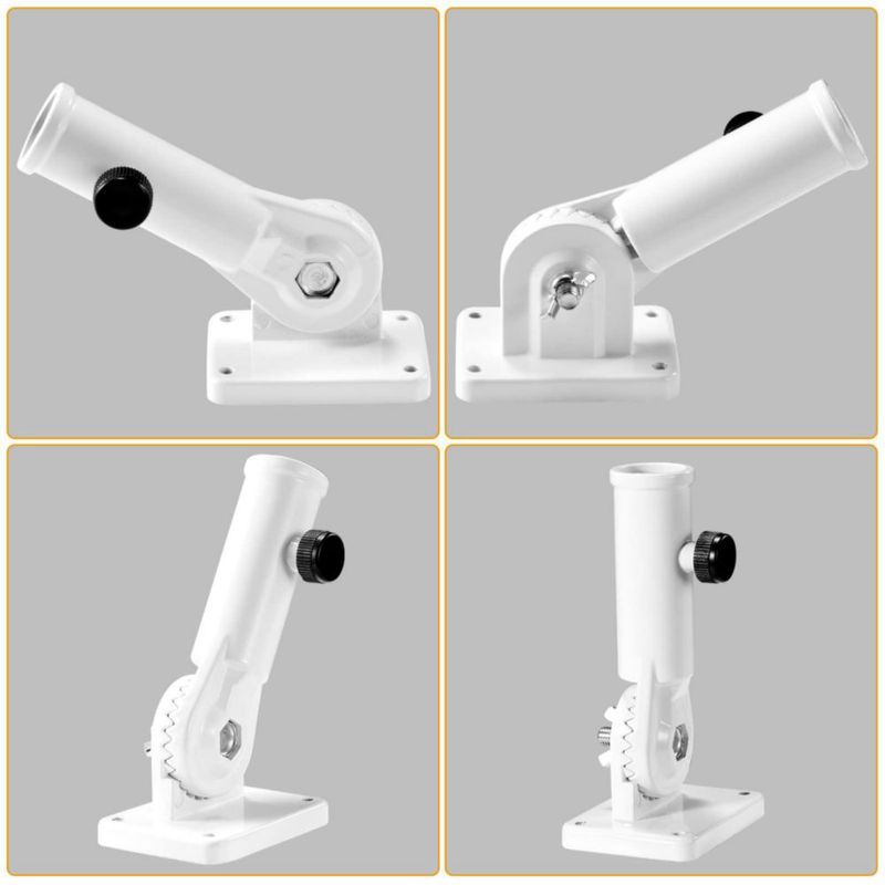 Soporte para Mástil de Bandera BONWIN Ajustable de Aluminio Blanco 1"