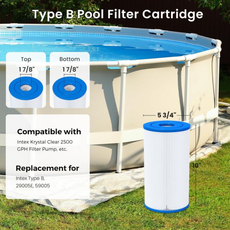 Cartucho de Filtro para Piscina Future Way Tipo B Paquete de 2 15x26 cm