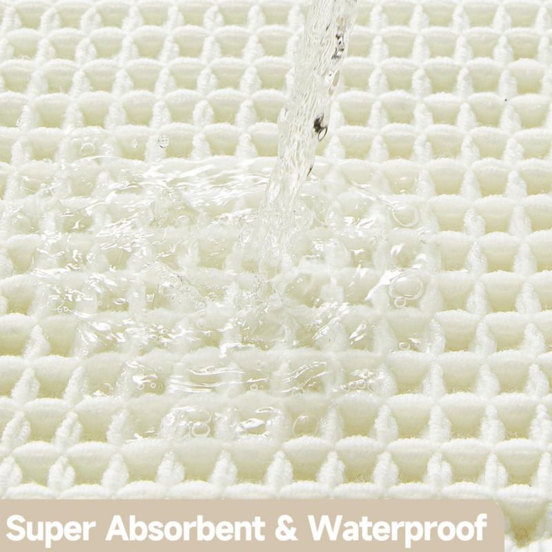 Alfombra de baño TYUU Waffle antideslizante 30 x 20 cm color blanco