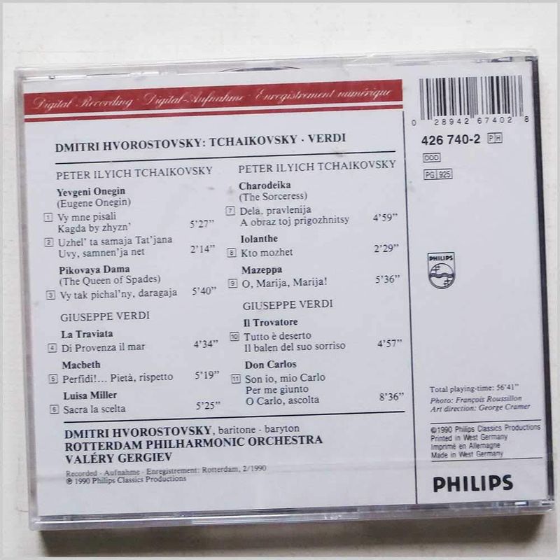 CD de Música PHILIPS Dmitri Hvorostovsky Tchaikovsky Verdi