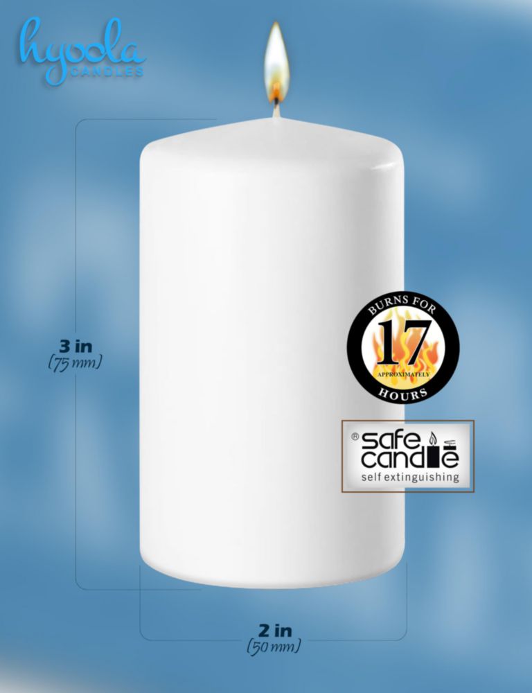 Velas Pilar Hyoola 5 cm x 76 cm Paquete de 24 Blancas