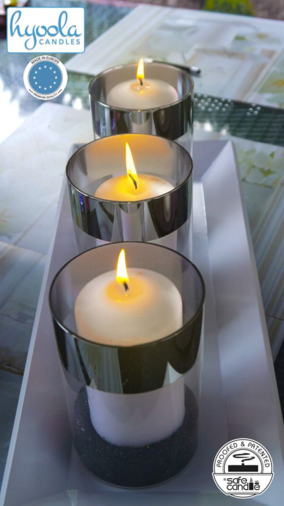 Velas Pilar Hyoola 5 cm x 76 cm Paquete de 24 Blancas