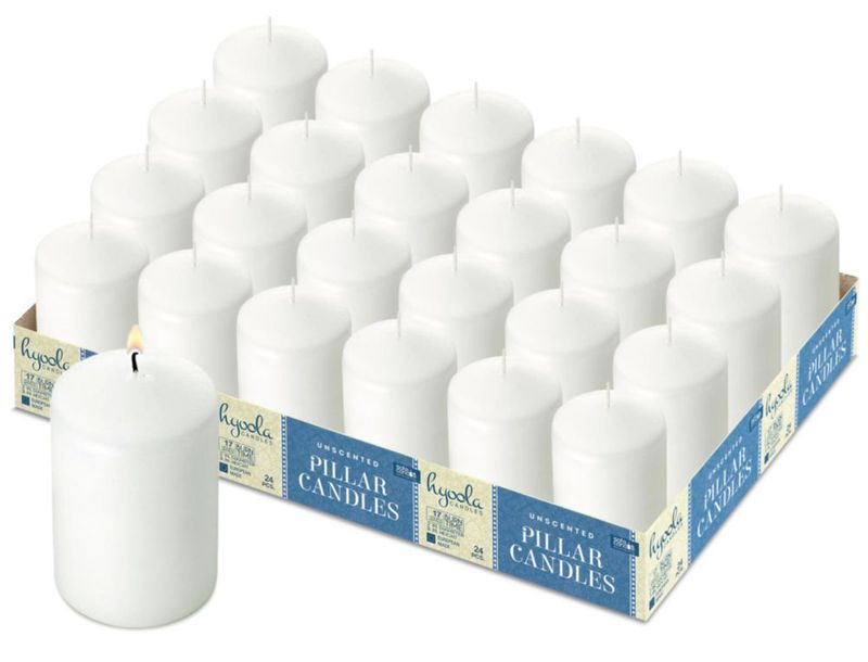 Velas Pilar Hyoola 5 cm x 76 cm Paquete de 24 Blancas