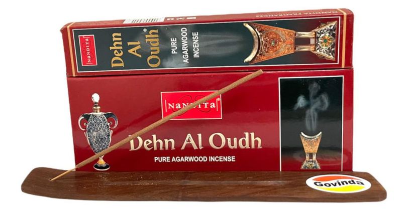 Paquete de soportes para varillas de incienso Govinda Dehn Al Oudh 180 g