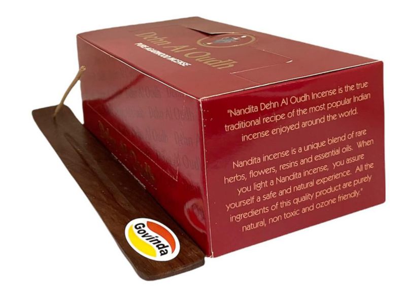 Paquete de soportes para varillas de incienso Govinda Dehn Al Oudh 180 g