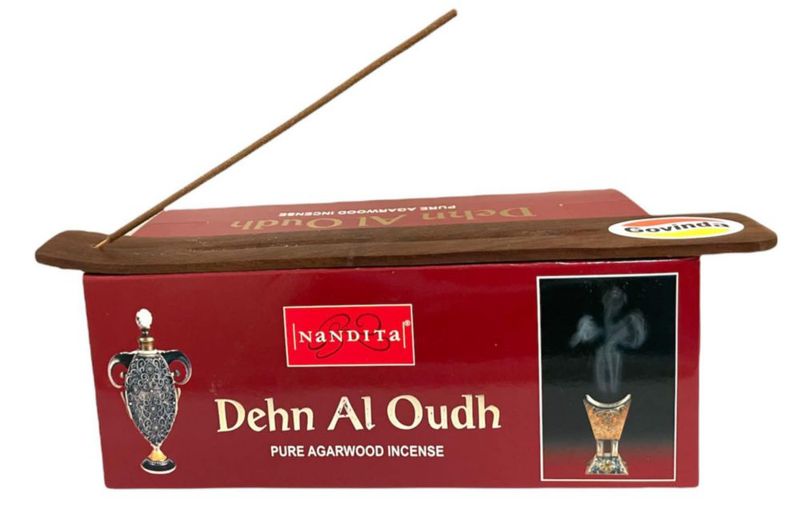 Paquete de soportes para varillas de incienso Govinda Dehn Al Oudh 180 g