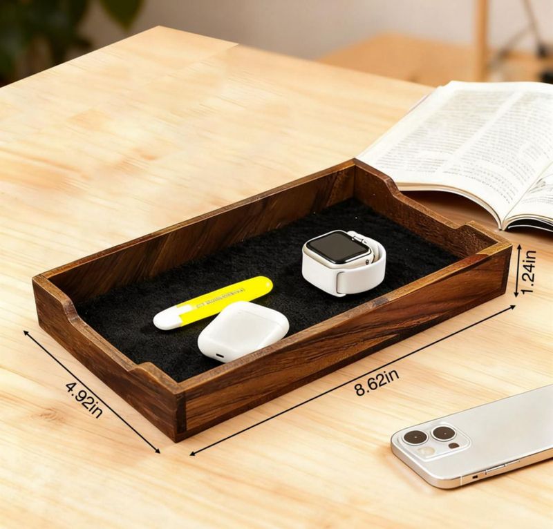 CADDY Moginno 219x125x33mm Bandeja de Escritorio de Madera de Nogal