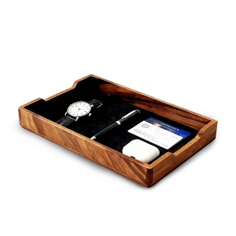 CADDY Moginno 219x125x33mm Bandeja de Escritorio de Madera de Nogal
