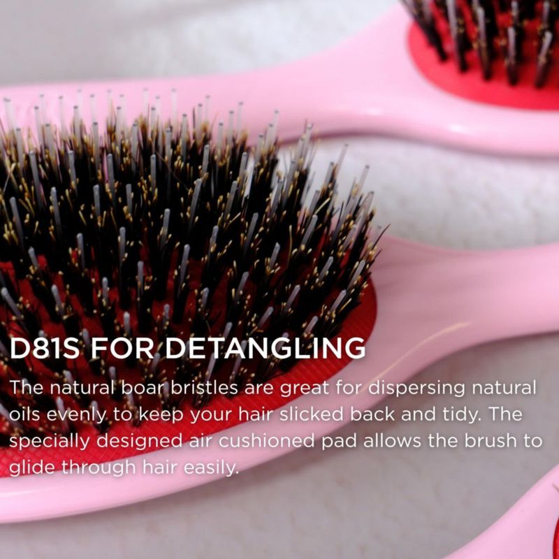 Cepillo de Pelo Denman D81S Rosa Crush con Cerdas de Jabalí y Nylon