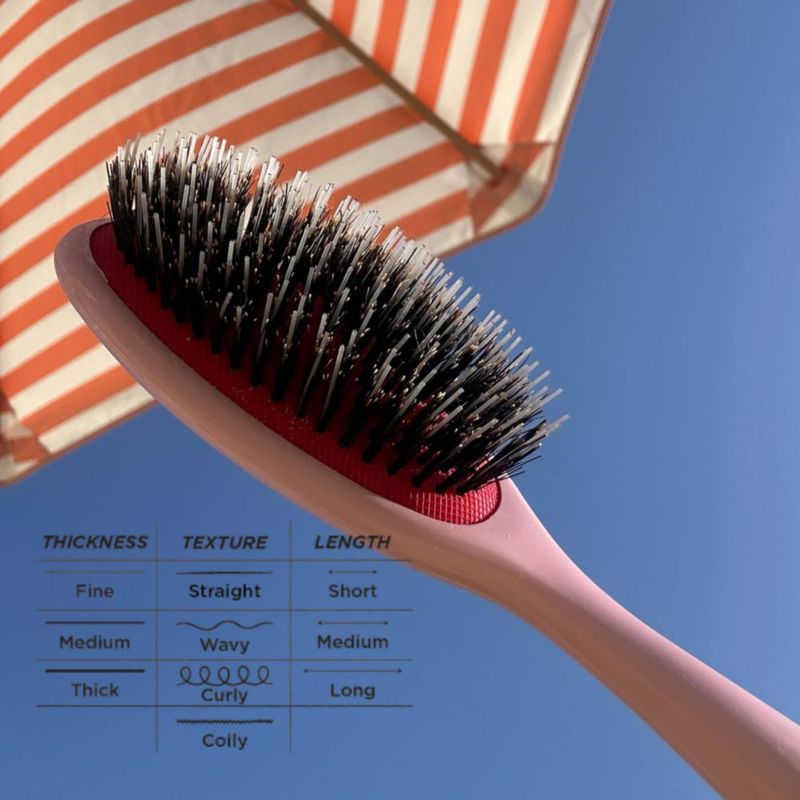 Cepillo de Pelo Denman D81S Rosa Crush con Cerdas de Jabalí y Nylon