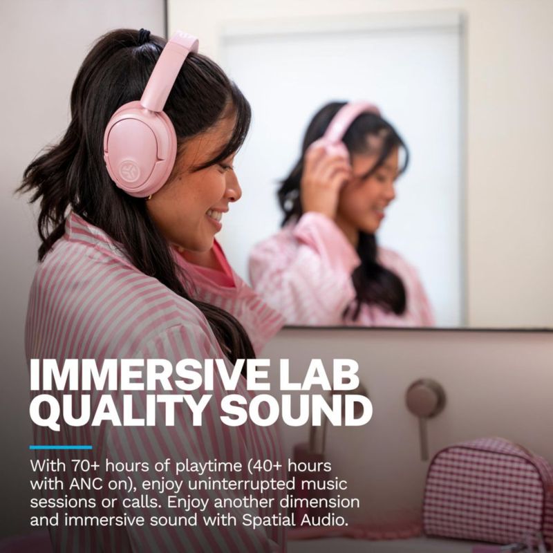 Auriculares JLab JBuds Lux ANC inalámbricos tipo sobre oreja color rosa blush