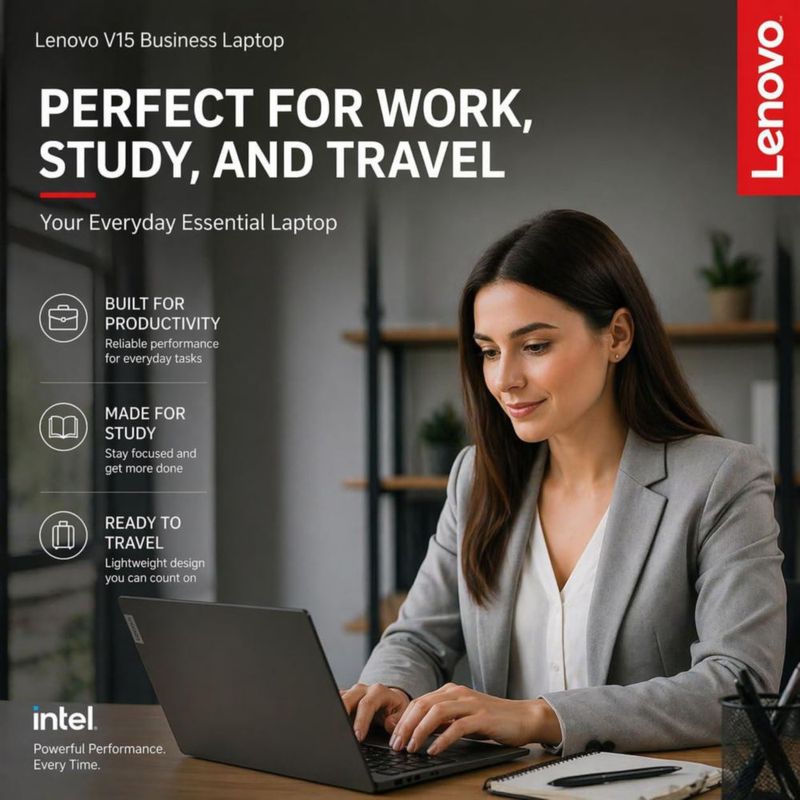 Portátil Lenovo 156" 8 GB DDR5 256 GB SSD Wi‑Fi 6