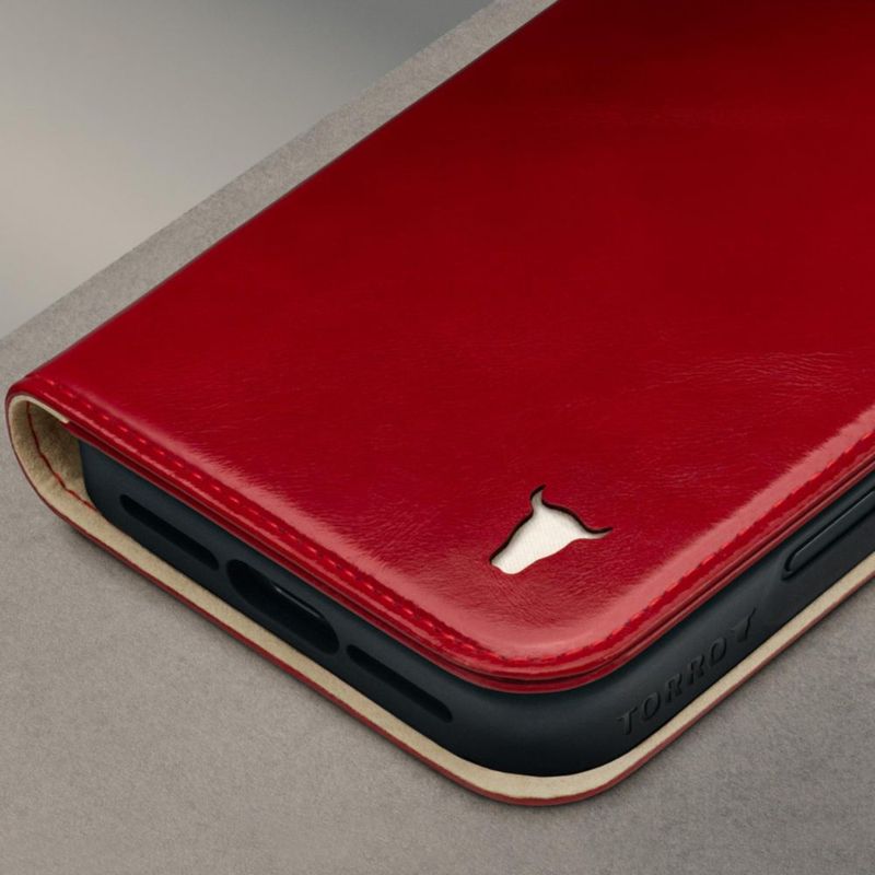Funda TORRO de cuero roja para iPhone 18/17 Pro