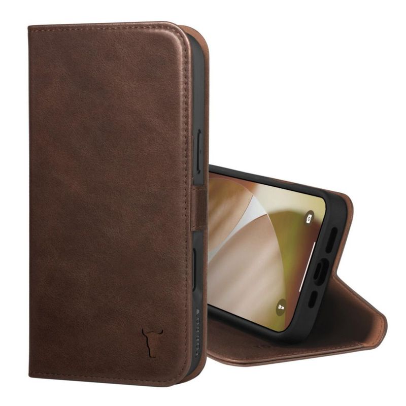 Funda TORRO para iPhone 17 de cuero tipo cartera en marrón oscuro