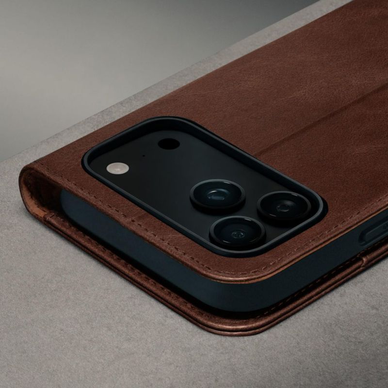 Funda TORRO para iPhone 18/17 Pro de cuero marrón oscuro con cartera