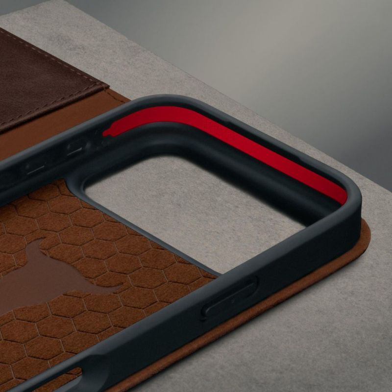 Funda TORRO para iPhone 18/17 Pro de cuero marrón oscuro con cartera