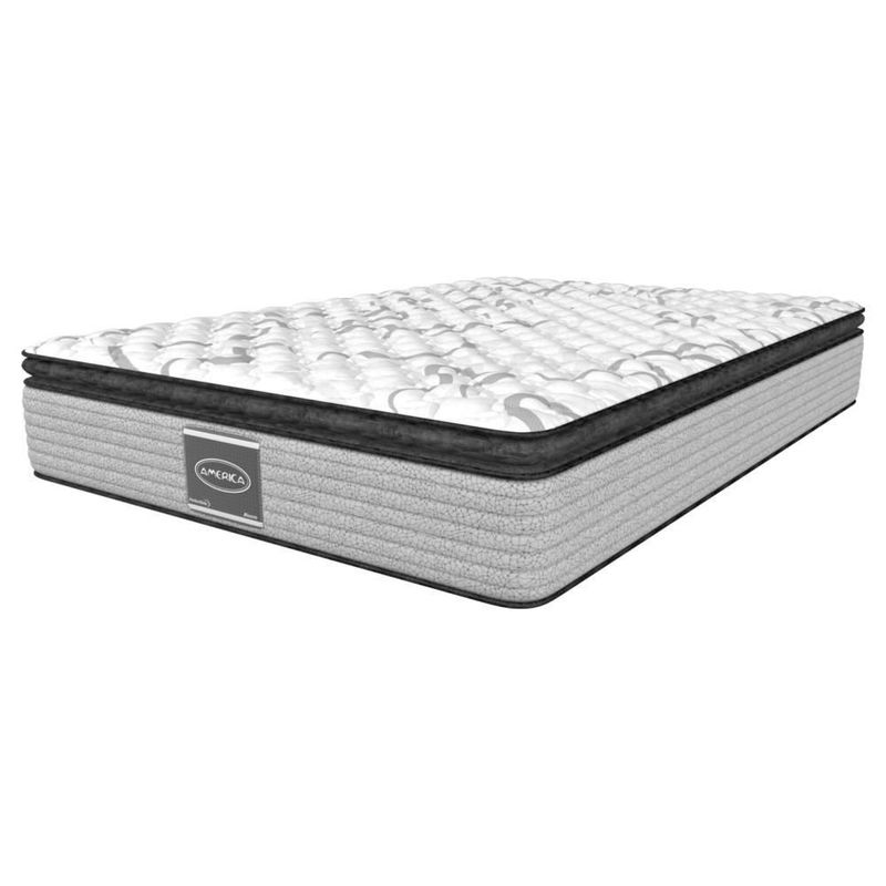 Cama Matrimonial America Bloom + Base Lucern + Cabecera