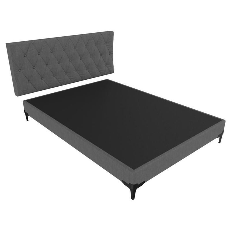 Cama Matrimonial America Bloom + Base Lucern + Cabecera