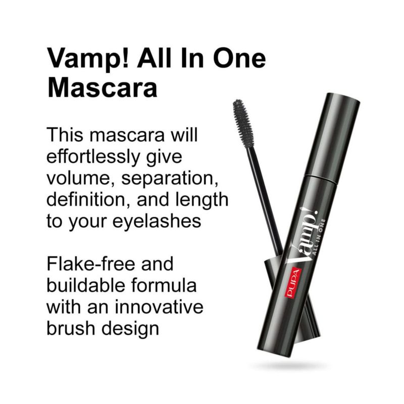 Máscara Pupa Milano Vamp! Todo en uno 101 Extra Black 9 ml