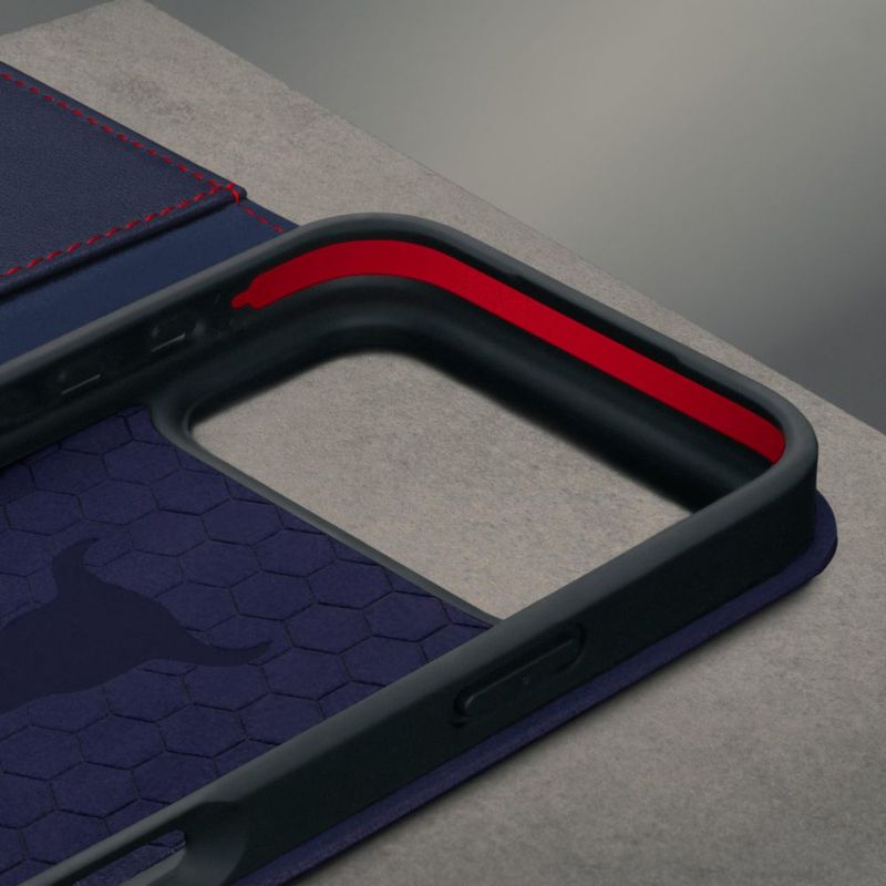 Funda TORRO de cuero azul marino con cartera para iPhone 18/17 Pro