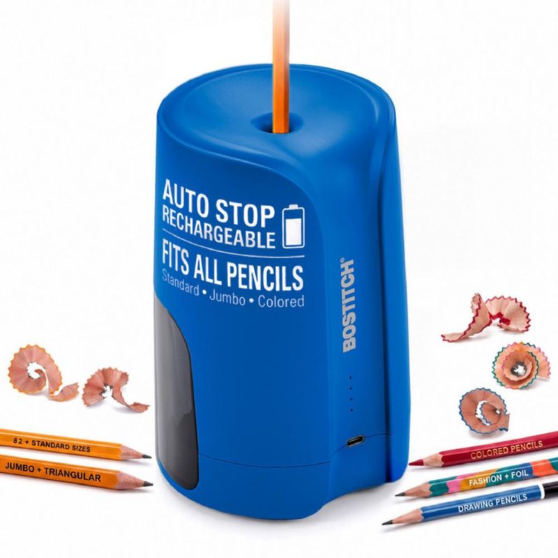 Sacapuntas vertical portátil Bostitch recargable azul