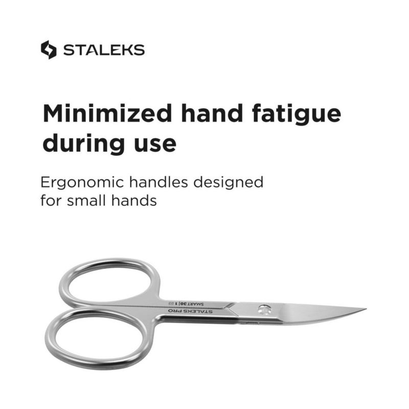 Tijeras STALEKS PRO Smart 30 de hojas curvas satinadas