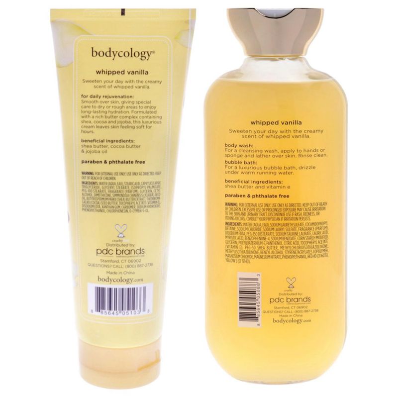 Kit Bodycology para mujer crema corporal de vainilla batida 2 unidades