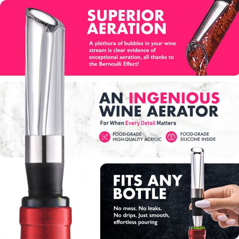 Aer Aerador de Vino VINABON Vertedor de Decantación para Realzar el Sabor