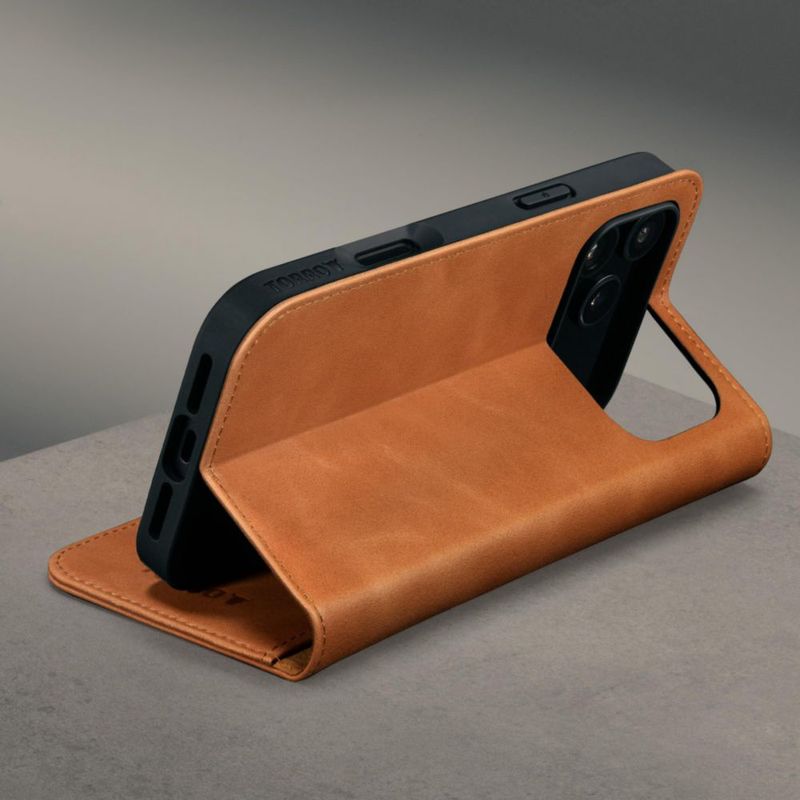 Funda TORRO para iPhone 18/17 Pro Max de cuero color tostado